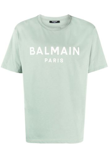 Balmain logo-print cotton T-shirt - Grün