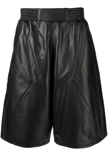 Balmain leather knee-length shorts - Schwarz