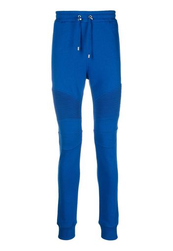 Balmain rear logo-print detail trousers - Blau