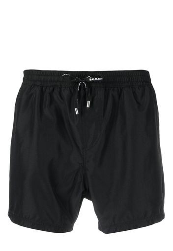 Balmain logo-stripe track shorts - Schwarz