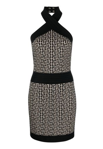 Balmain monogram jacquard minidress - Schwarz