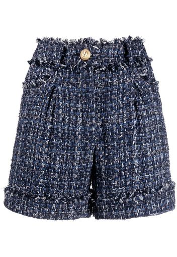 Balmain high-waisted tweed shorts - Blau