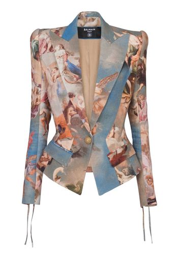 Balmain Blazer mit abstraktem Print - Mehrfarbig