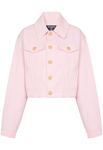 Balmain Klassische Cropped-Jeansjacke - Rosa