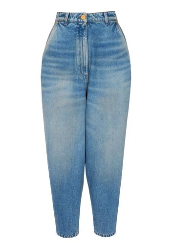 Balmain Tapered-Jeans mit hohem Bund - Blau