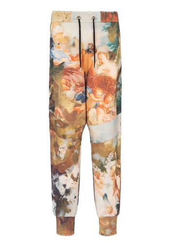 Balmain Jogginghose mit grafischem Print - Nude