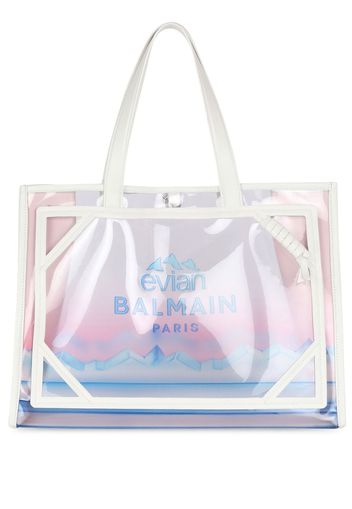 Balmain x Evian mittelgroße B-Army Shopper Tasche - Weiß