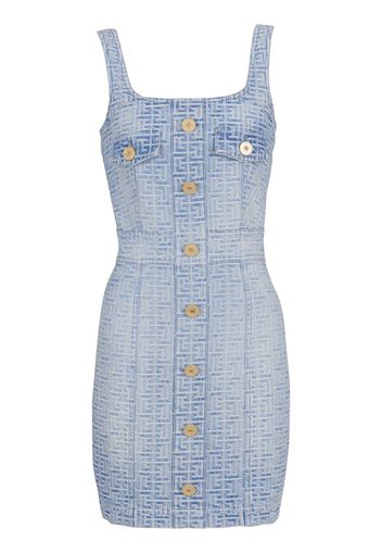 Balmain Kleid mit Monogramm - Blau