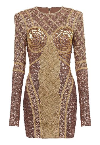 Balmain Kleid mit Stickerei - Gold