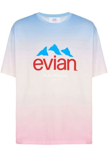 Balmain x Evian T-Shirt mit Farbverlauf - Rosa