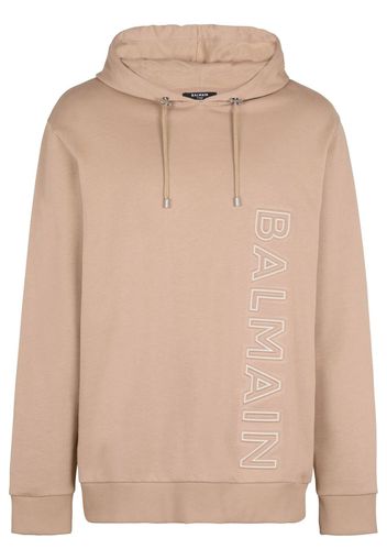 Balmain Hoodie mit Logo-Prägung - Nude