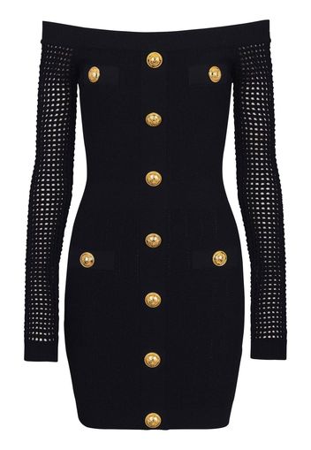 Balmain Schulterfreies Minikleid - Schwarz