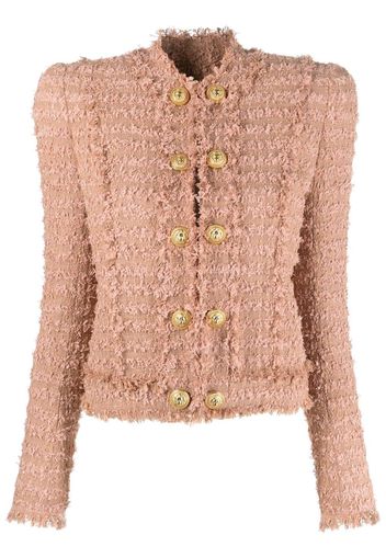 Balmain double-breasted tweed jacket - Nude