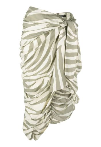 Balmain zebra-print midi skirt - Nude