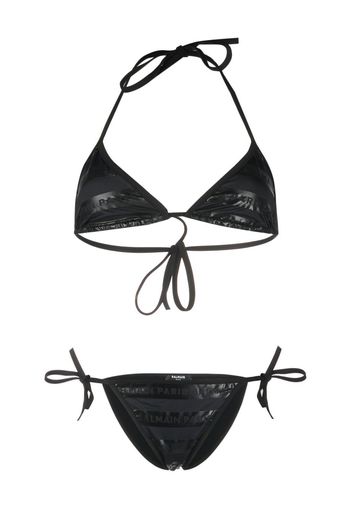 Balmain logo-print bikini - Schwarz