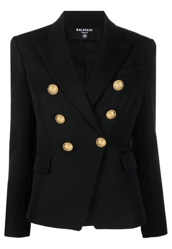 Balmain double-breasted fitted jacket - Schwarz