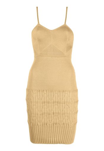 Balmain ribbed sleeveless mini dress - Nude