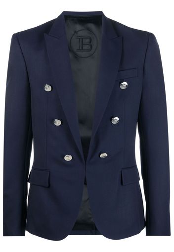 Balmain button-detailed wool blazer - Blau