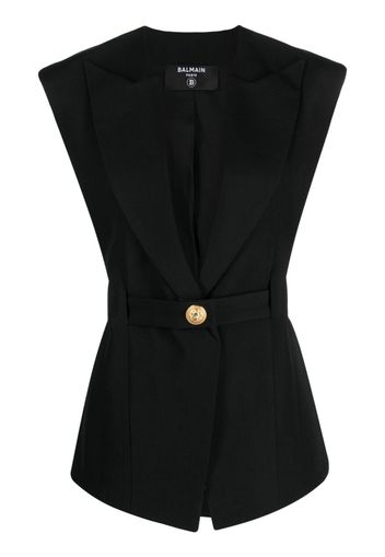 Balmain sleeveless single-breasted jacket - Schwarz