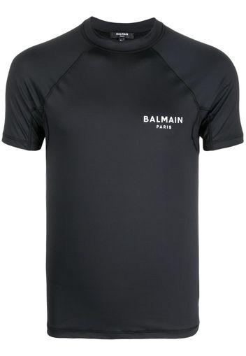 Balmain logo-print performance T-shirt - Schwarz