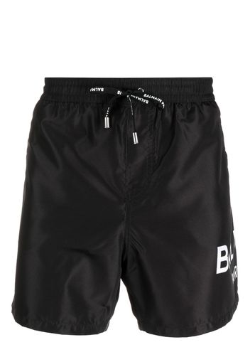 Balmain logo-print swim shorts - Schwarz