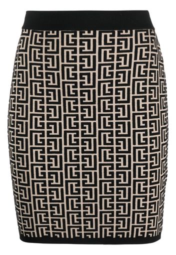 Balmain monogram jacquard miniskirt - Schwarz