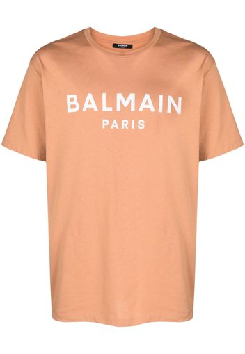 Balmain logo-print cotton T-shirt - Braun