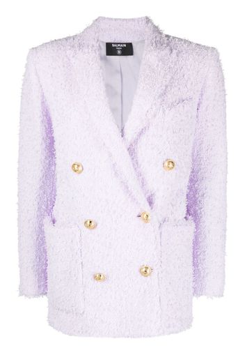 Balmain Tweed-Blazer im Oversized-Look - Violett