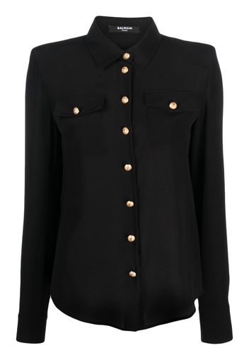 Balmain silk crepe de chine shirt - Schwarz