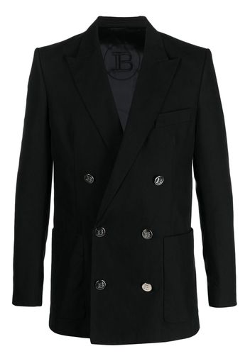 Balmain double-breasted cotton blazer - Schwarz