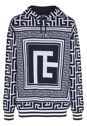 Balmain Hoodie mit Monogramm - Schwarz