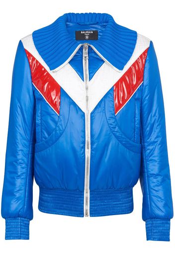 Balmain Gefütterte Jacke mit Monogramm - Blau