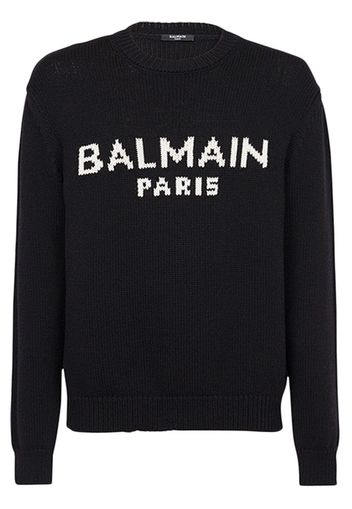 Balmain Pullover mit Logo-Print - Blau