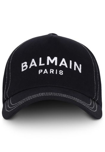 Balmain Baseballkappe mit Logo-Stickerei - Schwarz