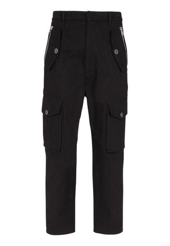 Balmain Cropped-Hose mit aufgesetzten Taschen - Schwarz