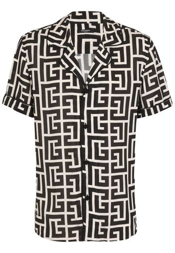 Balmain Hemd mit Monogramm-Print - Schwarz