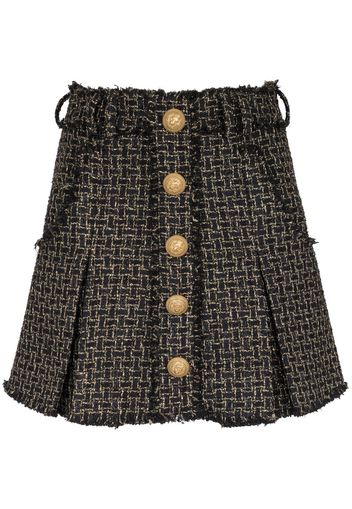 Balmain Tweed-Rock mit Falten - EAD