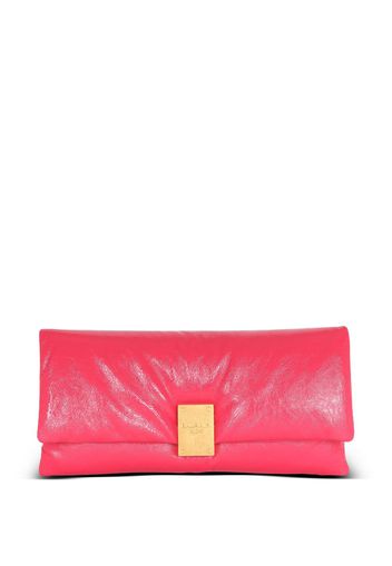 Balmain 1945 Soft Clutch aus Lackleder - Rosa