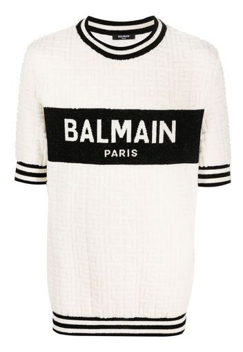 Balmain Bomberjacke mit Logo-Print - Schwarz