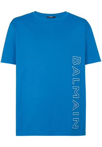 Balmain T-Shirt mit Logo-Print - Blau