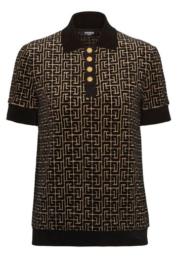 Balmain Poloshirt mit Monogramm-Print - IAC