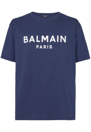 Balmain T-Shirt mit Logo-Print - Blau