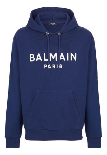 Balmain Hoodie mit Logo-Print - Blau