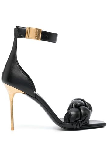 Balmain logo-plaque open-toe sandals - Schwarz