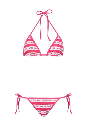 Balmain Bikini mit Logo-Print - Rosa