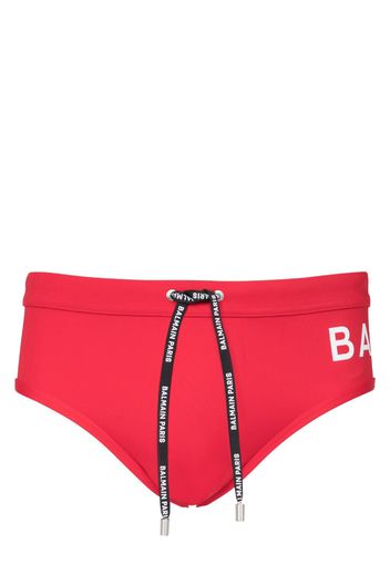 Balmain Slip mit Logo-Print - Rot