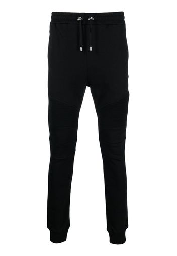 Balmain logo-print ribbed track pants - Schwarz