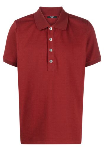 Balmain piqué short-sleeve polo shirt - Rot