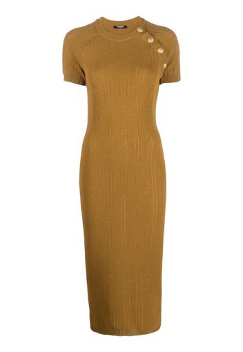 Balmain button-embellished midi dress - Braun