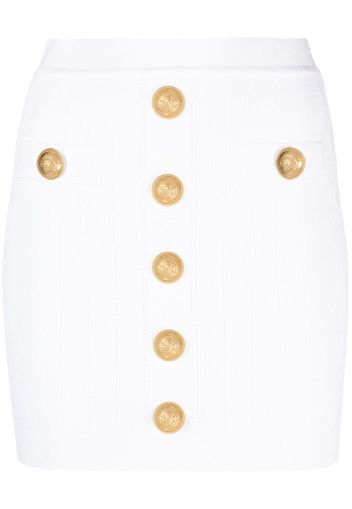 Balmain ribbed-knit mini skirt - Weiß